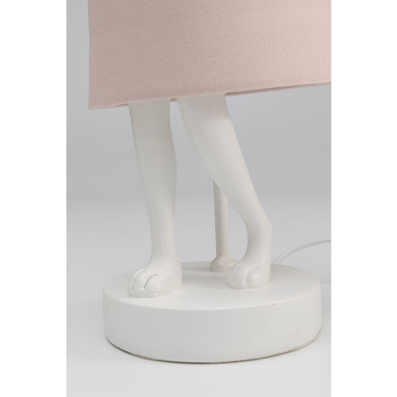 Table Lamp Animal Rabbit White/Rose 50cm